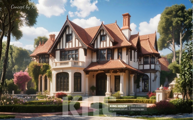 Mẫu Biệt Thự Châu Âu Mái Ngói Đẹp Tại Cần Thơ | Concept Biệt Thự Cao Cấp 