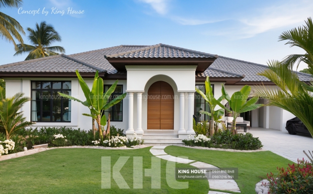 Mẫu Biệt Thự 1 Tầng Đẹp Tại Đồng Nai Theo Phong Cách Nghỉ Dưỡng