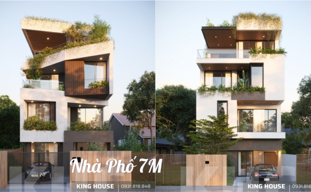 TOP 20 Mẫu Nhà Phố Mặt Tiền 7M Hiện Đại – Đủ Rộng Để Thoáng Sáng, Đủ Gọn Để Ấm Áp
