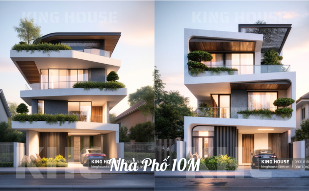 Gợi Ý Mẫu Nhà Phố Mặt Tiền 10m – Đẹp Rộng Thoáng, Ai Nhìn Cũng Muốn Sở Hữu 