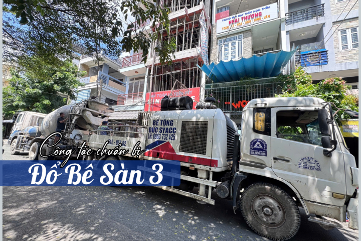 Tiến Độ Thi Công Đổ Sàn Lầu 3 Nhà Phố Đường Nguyễn Hiến Lê, Tân Bình