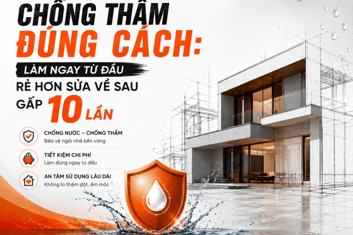 Chống Thấm Đúng Cách: Làm Ngay Từ Đầu Rẻ Hơn Sửa Về Sau Gấp Nhiều Lần