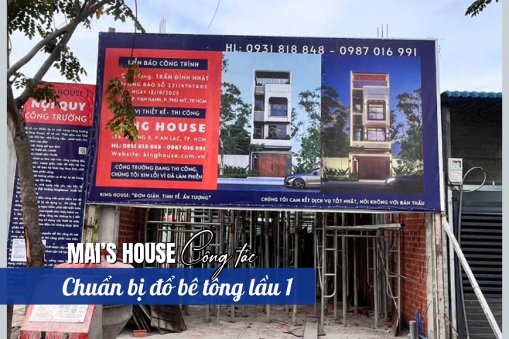 Công Tác Chuẩn Bị Đổ Bê Tông Lầu 1 – Chạy Tiến Độ Kịp Bàn Giao Trước Tết