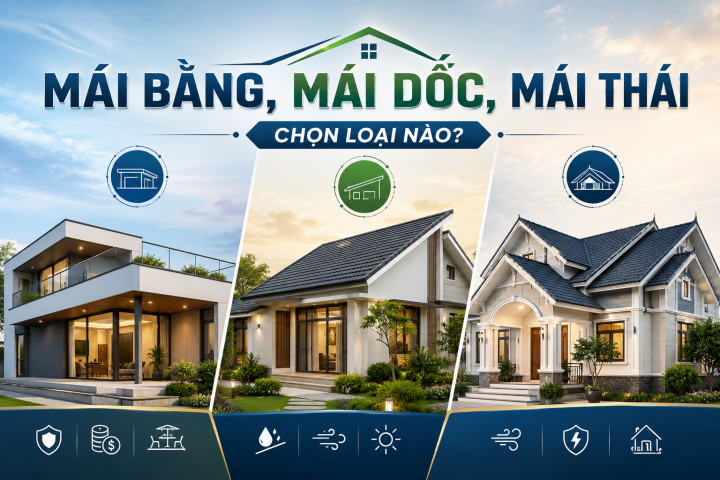 Mái Bằng, Mái Dốc, Mái Thái — Chọn loại nào cho ngôi nhà của bạn?