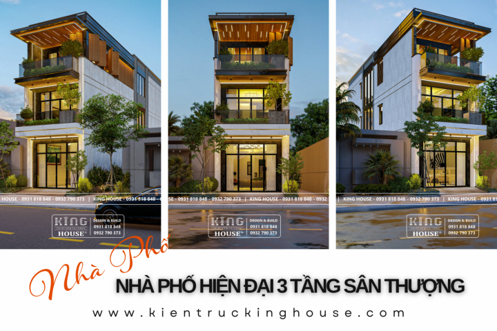 Nhà Phố Hiện Đại 3 Tầng Sân Thượng Tại Tỉnh Tiền Giang