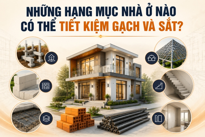 Những hạng mục nhà ở nào có thể tiết kiệm gạch và sắt?