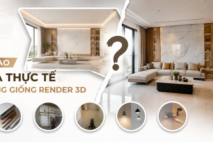 Tại sao nhà thực tế không giống render 3D? Sự thật đằng sau những bức ảnh phối cảnh lung linh