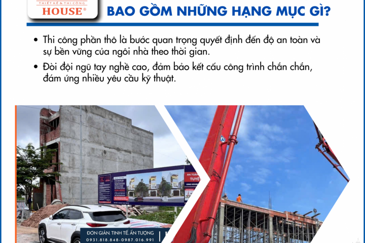 Thi Công Phần Thô Gồm Những Gì? Chi Tiết Các Hạng Mục Cần Biết