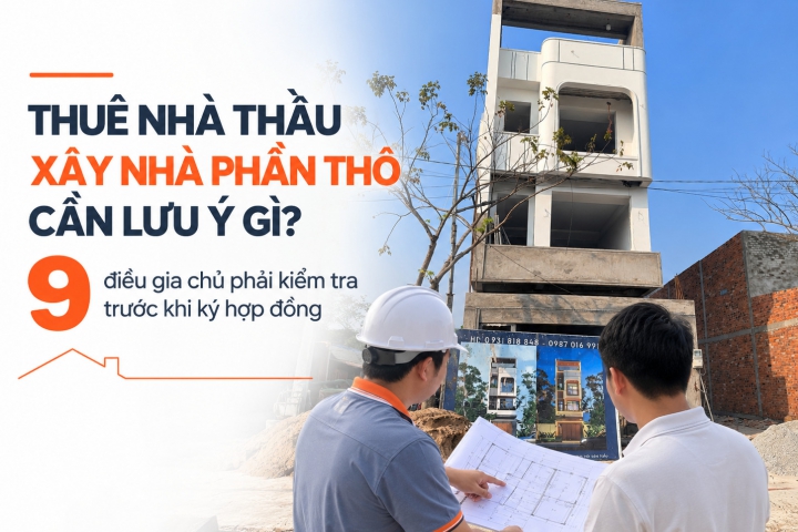 Thuê Nhà Thầu Xây Nhà Phần Thô Cần Lưu Ý Gì? 9 Điều Gia Chủ Phải Kiểm Tra