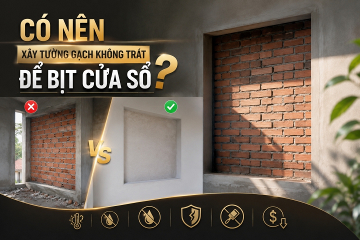 Có Nên Xây Tường Gạch Không Trát Để Bịt Cửa Sổ? Chuyên Gia Giải Đáp