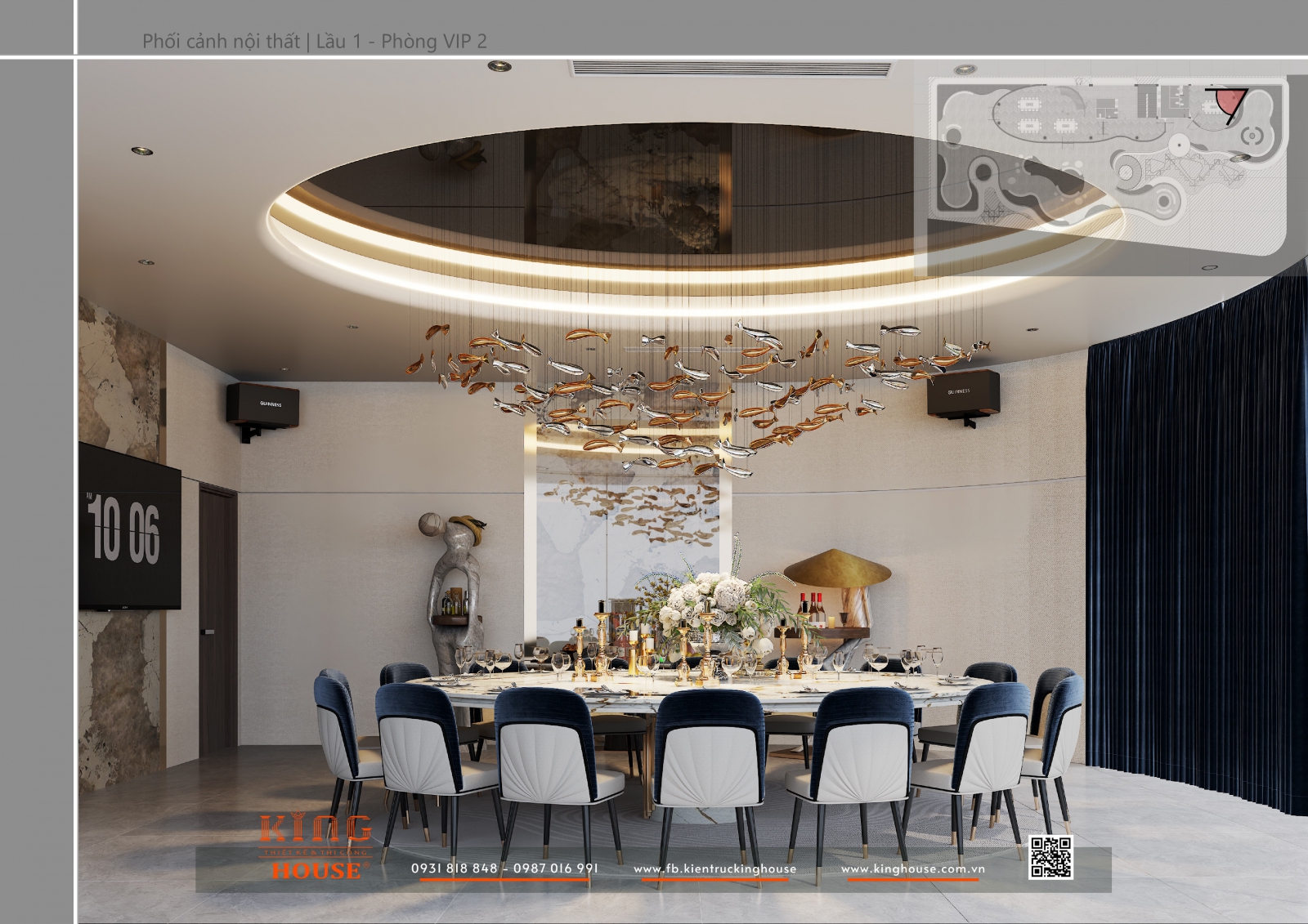 Nhà Hàng Shella | Concept Nội Thất Lầu 1 – Gala Party Sang Trọng Và Cảm Xúc